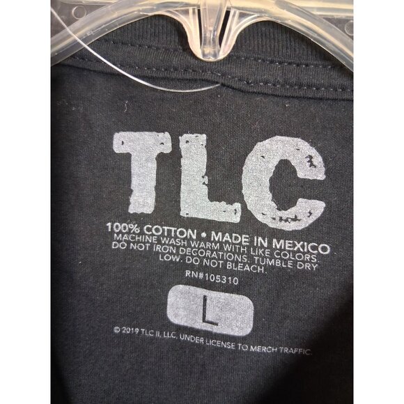 NWOT TLC No Scrubs Graphic T-Shirt Retro 90s Y2K Hip Hop Streetwear Large Black - Picture 4 of 4